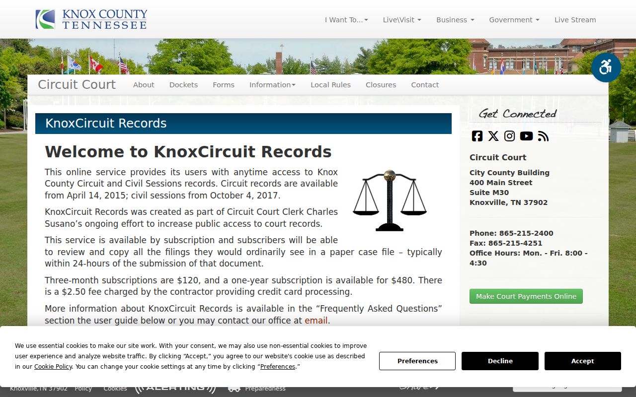 Knox County court record search coverage