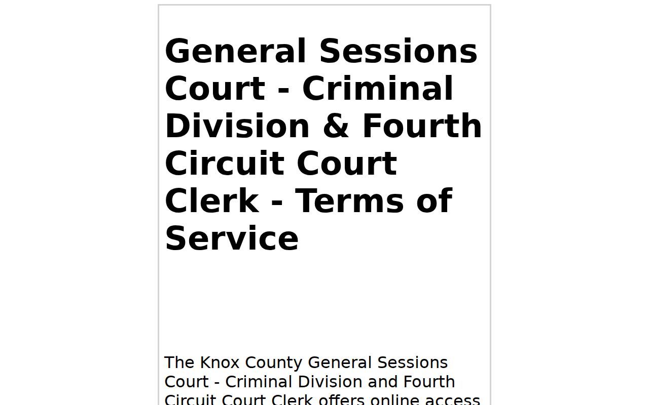 Knox County court record access terms