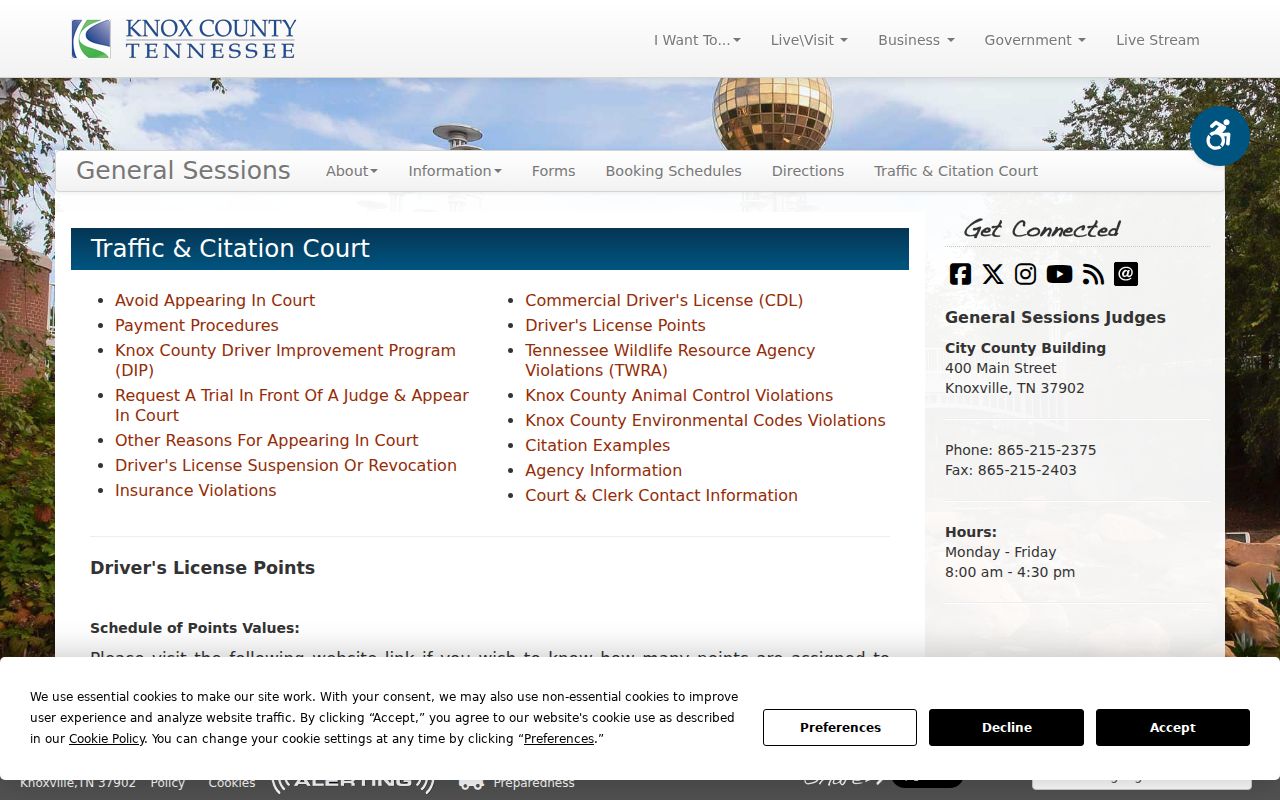 Knox County traffic court and state driving record distinction